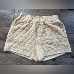Women's Quilted Tan Athletic Shorts